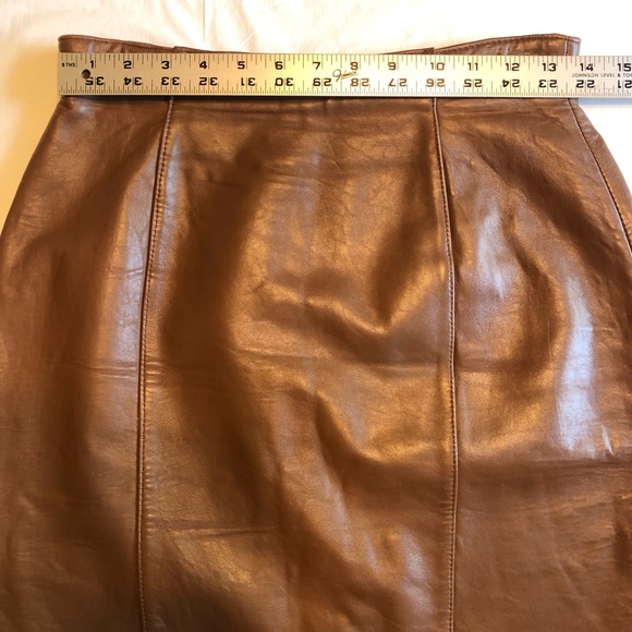 Lord & Taylor Brown Leather Skirt Size 6 - Picture 3 of 5